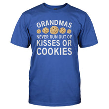 Load image into Gallery viewer, Grandmas Never Run Out of Kisses or Cookies - T Shirt - GRANDMAS_NEVER_RUN_OUT_OF_KISSES_OR_COOKIES_-_Men_-_royalblue