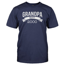Load image into Gallery viewer, Grandpa Established (Year) - Personalized - T Shirt - GRANDPA_ESTABLISHED_YEAR_-_PERSONALIZED_-_Men_-_Navyblue