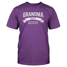 Load image into Gallery viewer, Grandma Established (Year) - Personalized - T Shirt - GRANDPA_ESTABLISHED_YEAR_-_PERSONALIZED_-_Men_-_Purple