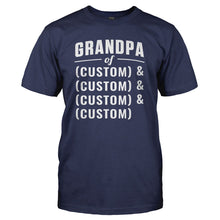 Load image into Gallery viewer, Grandpa of (Grandkid Names) - Personalized - T Shirt - GRANDPA_OF_GRANDKID_NAMES_-_PERSONALIZED_-_Men_-_Navyblue