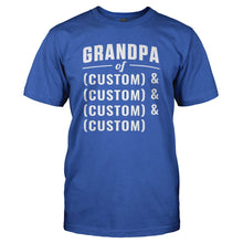 Load image into Gallery viewer, Grandpa of (Grandkid Names) - Personalized - T Shirt - GRANDPA_OF_GRANDKID_NAMES_-_PERSONALIZED_-_Men_-_Royalblue