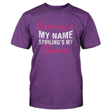 Load image into Gallery viewer, Granny's My Name. Spoiling's My Game. - T Shirt - GRANNY_S_MY_NAME_SPOILING_S_MY_GAME_-_Men_-_purple