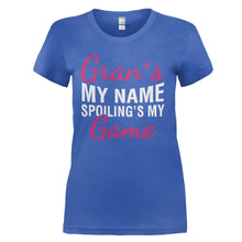 Load image into Gallery viewer, Gran's My Name, Spoiling's My Game - T Shirt - GRAN_S_MY_NAME_SPOILING_S_MY_GAME_-_Ladie_-_royalblue