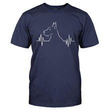Load image into Gallery viewer, Great Dane Heartbeat - T Shirt - GREAT_DANE_HEARTBEAT-_Men_-_Navy
