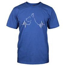 Load image into Gallery viewer, Great Dane Heartbeat - T Shirt - GREAT_DANE_HEARTBEAT-_Men_-_Royal