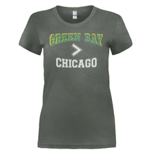Load image into Gallery viewer, Green Bay > Chicago - T Shirt - GREEN_BAY_CHICAGO-_Ladies_-_Charcoal