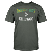 Load image into Gallery viewer, Green Bay > Chicago - T Shirt - GREEN_BAY_CHICAGO_men_charcoal