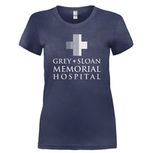 Load image into Gallery viewer, Grey + Sloan Memorial Hospital - T Shirt - GREY_SLOAN_MEMORIAL_HOSPITAL-_Ladies_-_Navy