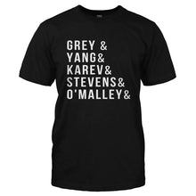 Load image into Gallery viewer, Grey &amp; Yang &amp; Karev &amp; Stevens &amp; O'Malley - T Shirt - GREY___YANG___KAREV___STEVENS___O_MALLEY-_Men_-_Black