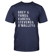 Load image into Gallery viewer, Grey &amp; Yang &amp; Karev &amp; Stevens &amp; O'Malley - T Shirt - GREY___YANG___KAREV___STEVENS___O_MALLEY-_Men_-_Navy