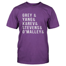 Load image into Gallery viewer, Grey &amp; Yang &amp; Karev &amp; Stevens &amp; O'Malley - T Shirt - GREY___YANG___KAREV___STEVENS___O_MALLEY-_Men_-_Purple