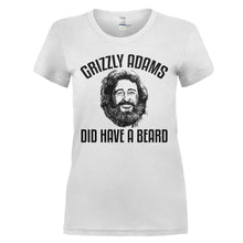 Load image into Gallery viewer, Grizzly Adams Did Have A Beard - T Shirt - GRIZZLY_ADAMS_DID_HAVE_A_BEARD_-_Ladies_-_white