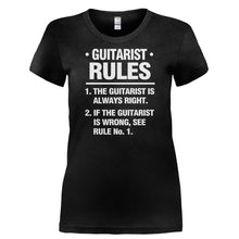 Load image into Gallery viewer, Guitarist Rules - T Shirt - GUITARIST_RULES-_Ladies_-_Black