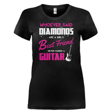 Load image into Gallery viewer, Guitars Are A Girl's Best Friend - T Shirt - GUITARS_ARE_A_GIRL_S_BEST_FRIEND-_Ladies_-_Black