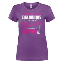 Load image into Gallery viewer, Guitars Are A Girl's Best Friend - T Shirt - GUITARS_ARE_A_GIRL_S_BEST_FRIEND-_Ladies_-_Purple