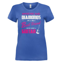 Load image into Gallery viewer, Guitars Are A Girl's Best Friend - T Shirt - GUITARS_ARE_A_GIRL_S_BEST_FRIEND-_Ladies_-_Royal