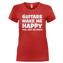Load image into Gallery viewer, Guitar Makes Me Happy - T Shirt - GUITAR_MAKES_ME_HAPPY-_Ladies_-_Red
