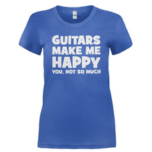 Load image into Gallery viewer, Guitar Makes Me Happy - T Shirt - GUITAR_MAKES_ME_HAPPY-_Ladies_-_Royal
