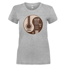 Load image into Gallery viewer, Guitar Yin Yang - T Shirt - GUITAR_YIN_YANG-_Ladies_-_Grey