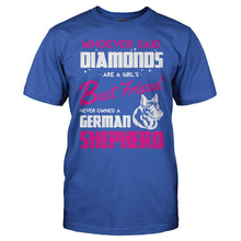 Load image into Gallery viewer, German Shepherds Are A Girl's Best Friend - T Shirt - German_Shepherds_Are_A_Girl_s_Best_Friend_men_royal