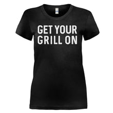 Load image into Gallery viewer, Get Your Grill On - T Shirt - Get-Your-Grill-On---ladies---Black