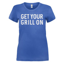 Load image into Gallery viewer, Get Your Grill On - T Shirt - Get-Your-Grill-On---ladies---Royal-Blue