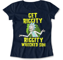 Load image into Gallery viewer, Get Riggity Riggity Wrecked Son - T Shirt - Get_Riggity_Riggity_Wrecked_Son_women_navy