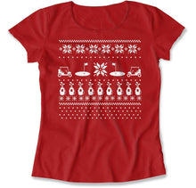 Load image into Gallery viewer, Golf - Ugly Christmas Sweater - T Shirt - Golf_-_Ugly_Christmas_Sweater_women_red