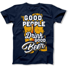 Load image into Gallery viewer, Good People Drink Good Beer - T Shirt - Good_People_Drink_Good_Beer_men_navy