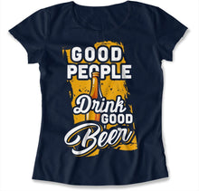 Load image into Gallery viewer, Good People Drink Good Beer - T Shirt - Good_People_Drink_Good_Beer_women_navy