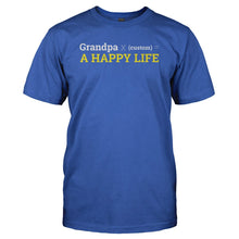 Load image into Gallery viewer, Grandpa x (custom) = A Happy Life - Personalized - T Shirt - Grandpa-x-_custom_-_-A-Happy-Life---Personalized---mens---Royal