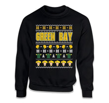 Load image into Gallery viewer, Green Bay - Ugly Christmas Sweater - T Shirt - Green_Bay_-_Ugly_Christmas_Sweater_hoodie_black