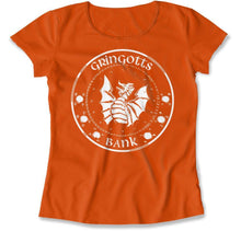 Load image into Gallery viewer, Gringotts Bank - T Shirt - Gringotts_Bank_women_orange