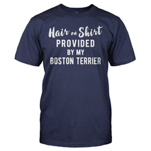 Load image into Gallery viewer, Hair On Shirt Provided By My Boston Terrier - T Shirt - HAIR_ON_SHIRT_PROVIDED_BY_MY_BOSTON_TERRIER_-_Men_-_navyblue