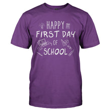 Load image into Gallery viewer, Happy First Day Of School - T Shirt - HAPPY_FIRST_DAY_OF_SCHOOL-_Men_-_Purple