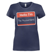 Load image into Gallery viewer, Hello I'm The Accountant - T Shirt - HELLO_I_M_THE_ACCOUNTANT-_Ladies_-_Navy