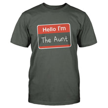 Load image into Gallery viewer, Hello I'm The Aunt - T Shirt - HELLO_I_M_THE_AUNT-_Men_-_Charcoal