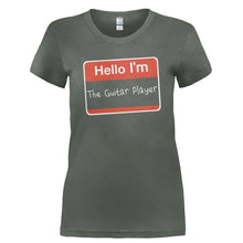 Load image into Gallery viewer, Hello I'm The Guitar Player - T Shirt - HELLO_I_M_THE_GUITAR_PLAYER-_Ladies_-_Charcoal