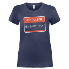 Load image into Gallery viewer, Hello I'm The Guitar Player - T Shirt - HELLO_I_M_THE_GUITAR_PLAYER-_Ladies_-_Navy