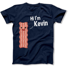 Load image into Gallery viewer, Hi I'm Kevin Bacon - T Shirt - HI_I_M_KEVIN_BACON_-_men_-_navy_blue