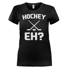 Load image into Gallery viewer, Hockey, Eh? - T Shirt - HOCKEY_EH-_Ladies_-_Black
