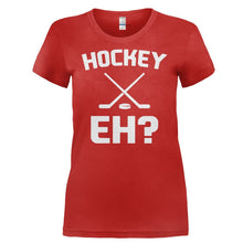 Load image into Gallery viewer, Hockey, Eh? - T Shirt - HOCKEY_EH-_Ladies_-_Red
