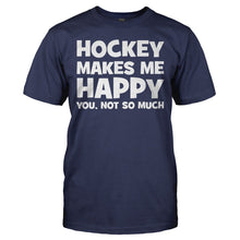 Load image into Gallery viewer, Hockey Makes Me Happy - T Shirt - HOCKEY_MAKES_ME_HAPPY_-_men_-_navyblue