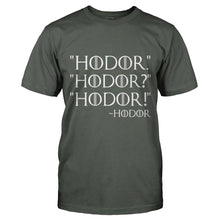 Load image into Gallery viewer, Hodor. Hodor? Hodor! - T Shirt - HODOR.-HODOR--HODOR_---mens-charcoal