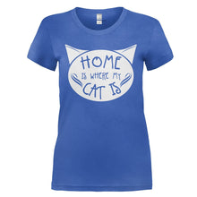 Load image into Gallery viewer, Home is Where My Cat Is - T Shirt - HOME_IS_WHERE_MY_CAT_IS_-_Ladies_-_royalblue