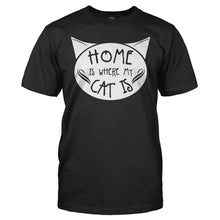 Load image into Gallery viewer, Home is Where My Cat Is - T Shirt - HOME_IS_WHERE_MY_CAT_IS_-_Men_-_black