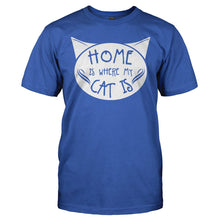 Load image into Gallery viewer, Home is Where My Cat Is - T Shirt - HOME_IS_WHERE_MY_CAT_IS_-_Men_-_royalblue