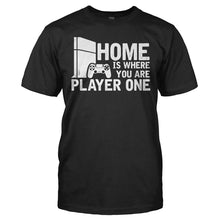 Load image into Gallery viewer, Home Is Where You Are Player One - T Shirt - HOME_IS_WHERE_YOU_ARE_PLAYER_ONE_-_Men_-_black