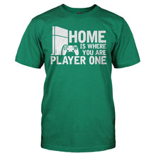Load image into Gallery viewer, Home Is Where You Are Player One - T Shirt - HOME_IS_WHERE_YOU_ARE_PLAYER_ONE_-_Men_-_kellygreen