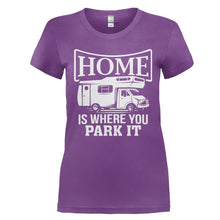 Load image into Gallery viewer, Home Is Where You Park It - T Shirt - HOME_IS_WHERE_YOU_PARK_IT_-_ladies_-_purple